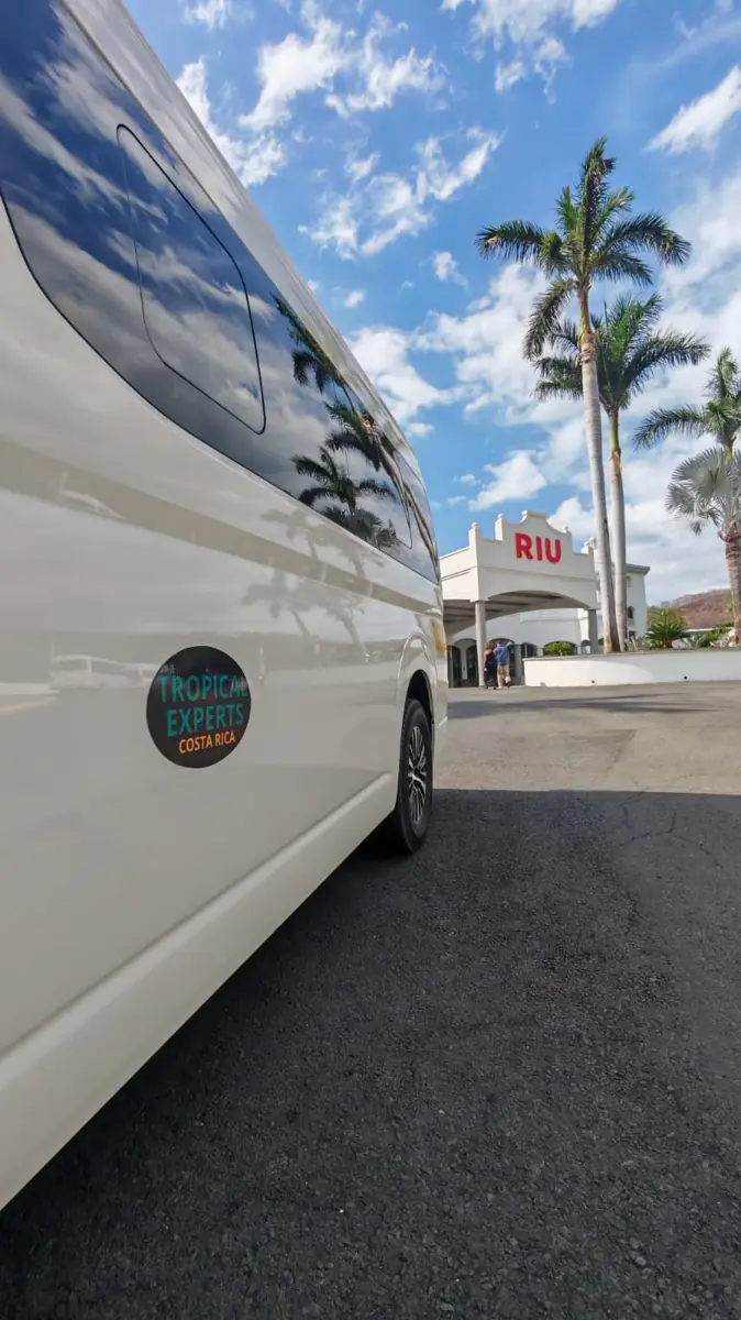 A Tropical Experts van at the RIU Guanacaste entrance