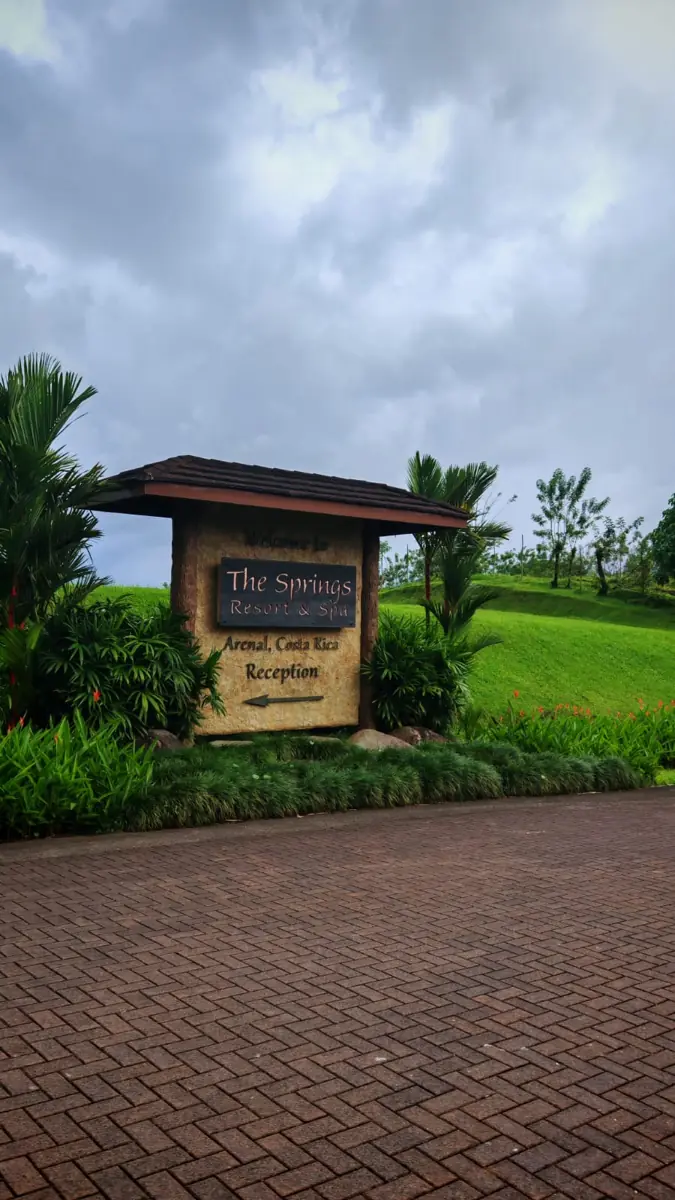 Reception sign of The Springs Resort & Spa in Arenal
