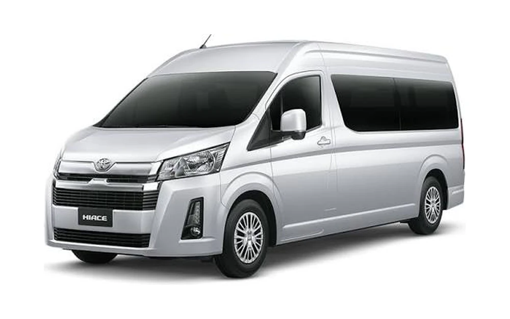 High-roof Toyota Hiace van for 6 to 9 passengers